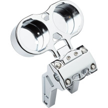 Gauge Mount For Performance Risers With Dual Gauges — Fits 1" and 1.25" straight and pullback risers, Chrome
