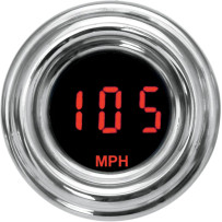 4000 Series Mini Gauge — 1-7/8 in diameter, 35 mm depth, black face, chrome housing, red readout