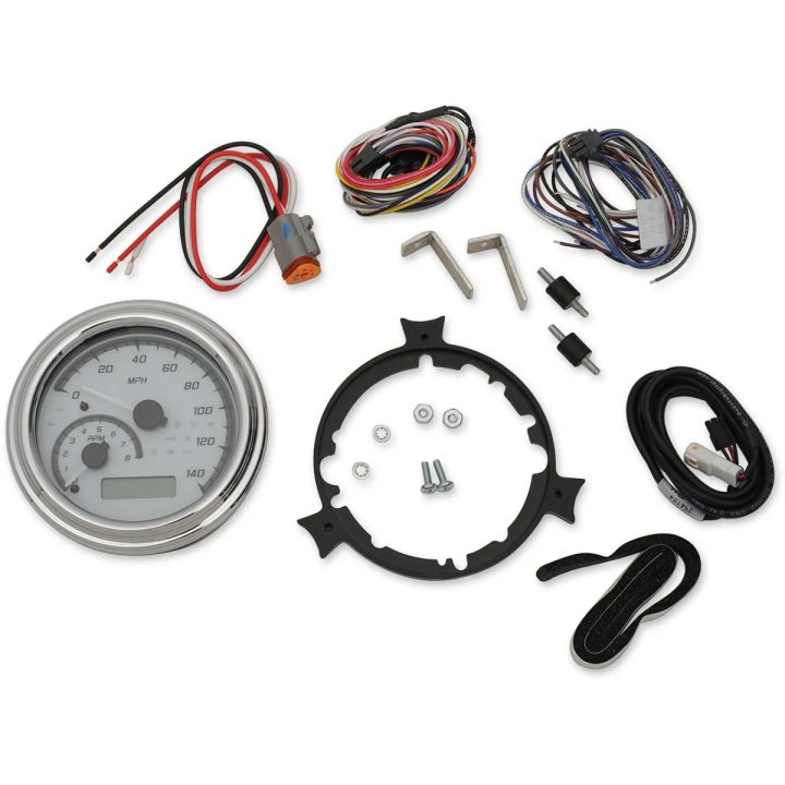 Sistema de indicadores analógicos MVX Series — 0–140 mph, 0–8,000 rpm, bisel 4-5/8"