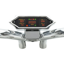 MLX-9000 Series Universal Gauges — 16.5 cm width, 57.2 mm length, 44.45 mm depth, black face, chrome housing