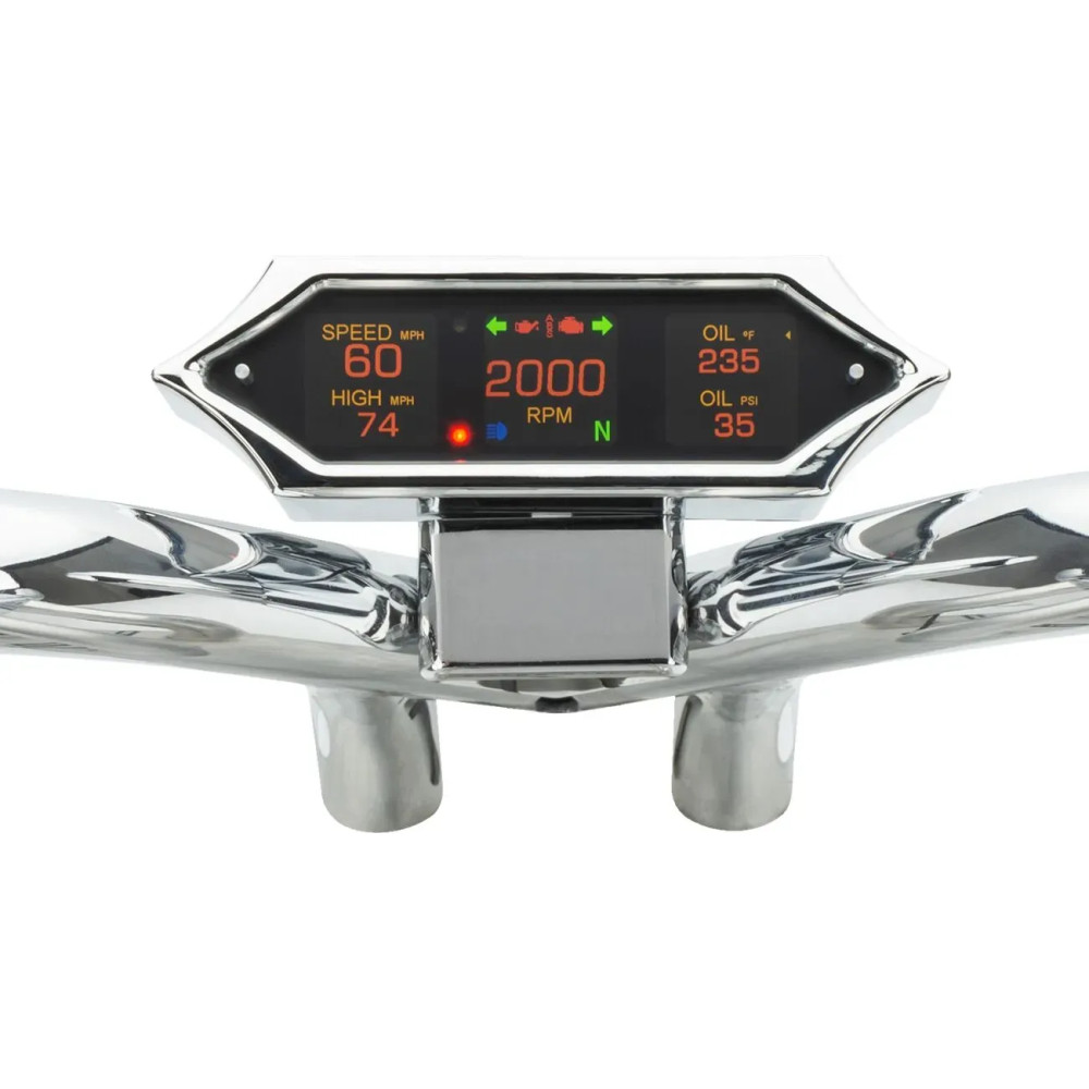 MLX-9000 Series Universal Gauges — 16.5 cm width, 57.2 mm length, 44.45 mm depth, black face, chrome housing