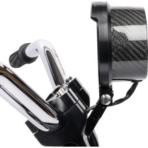 Kit de reubicación de indicadores Softail — Velocímetro, negro anodizado, montaje delantero