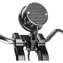 Kit de reubicación de indicadores Softail — Velocímetro, negro anodizado, montaje delantero