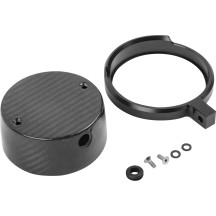 Kit de reubicación de indicadores Softail — Velocímetro, negro anodizado, montaje delantero