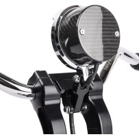 Kit de reubicación de instrumentos Softail — cromado, aluminio billet 6061, delantero, velocímetro