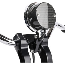 Kit de reubicación de instrumentos Softail — cromado, aluminio billet 6061, delantero, velocímetro