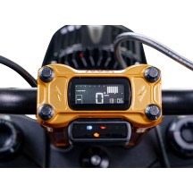 D2 LCD Multifunction Meter — 88 mm × 27 mm × 66 mm, 12V, 0-124 mph, Black