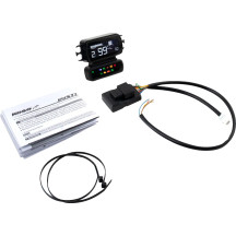 D2 LCD Multifunction Meter — 88 mm × 27 mm × 66 mm, 12V, 0-124 mph, Black