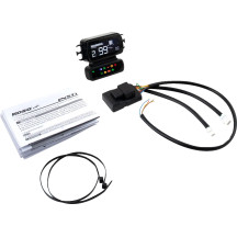 D2 LCD Medidor Multifunción — 12V, 88 mm L x 27 mm A x 66 mm Al, Negro