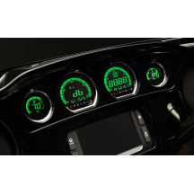 HD-03 - Kit de indicadores LCD de cuatro piezas — 12V, cara negra, profundidad 51 mm