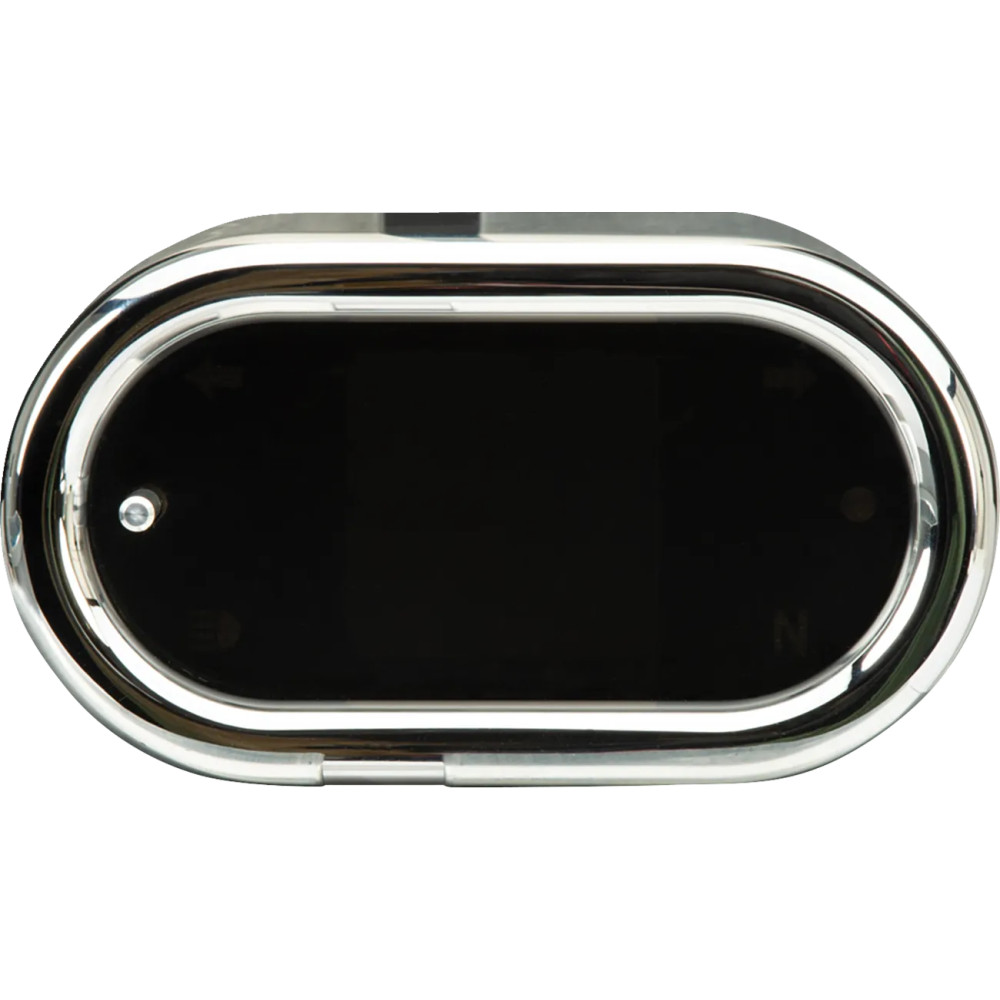 MLX-5000 Series Universal Gauge — 0–255 mph (0–360 kph), handlebar mount, black face, chrome housing, 50.8 mm (2")