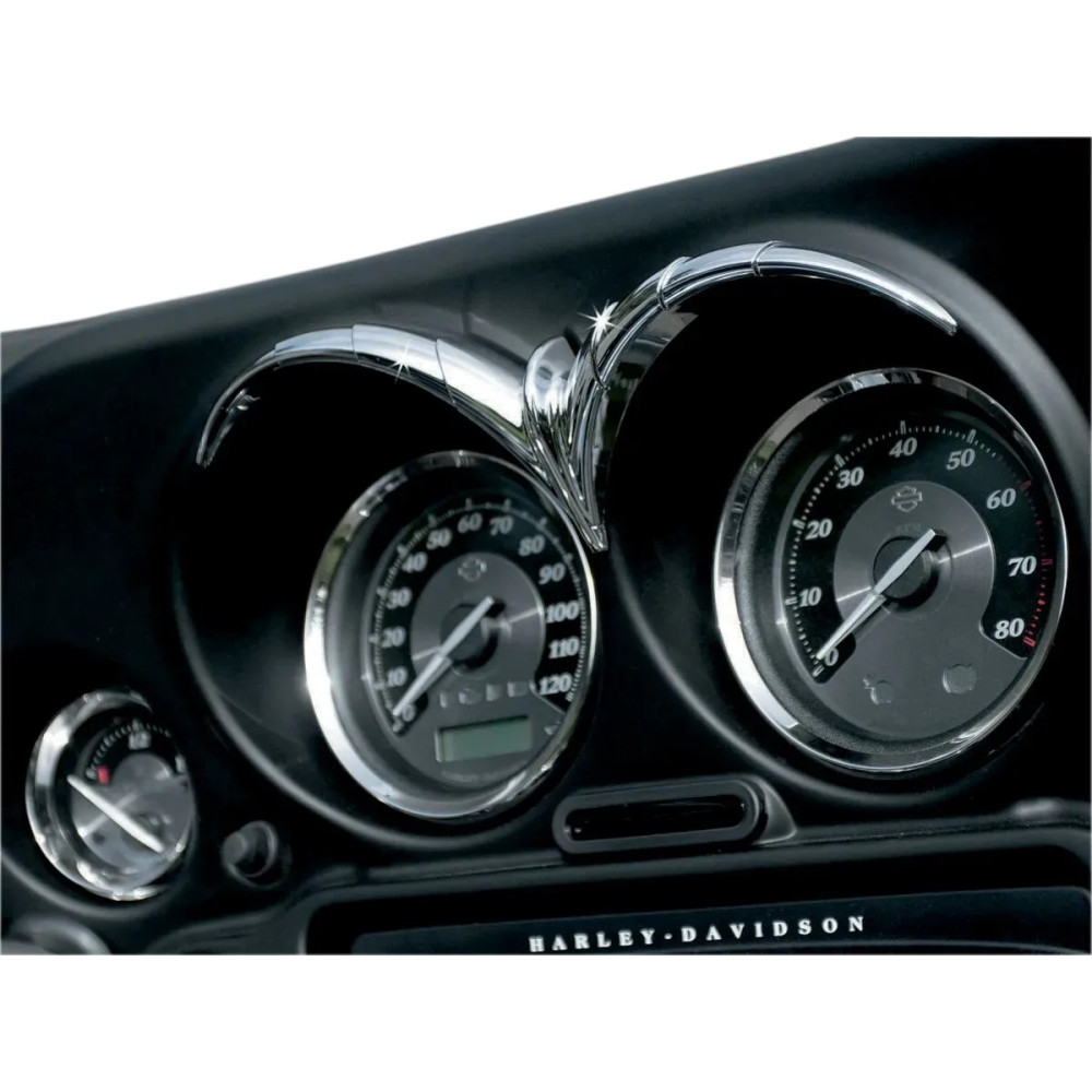 Speedometer/Tachometer Gauge Brow — Speedometer/Tachometer, Chrome