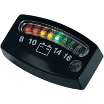 Indicador de batería LED — 2" x 3/4" x 3/16", rango 12,5–14,5V, negro