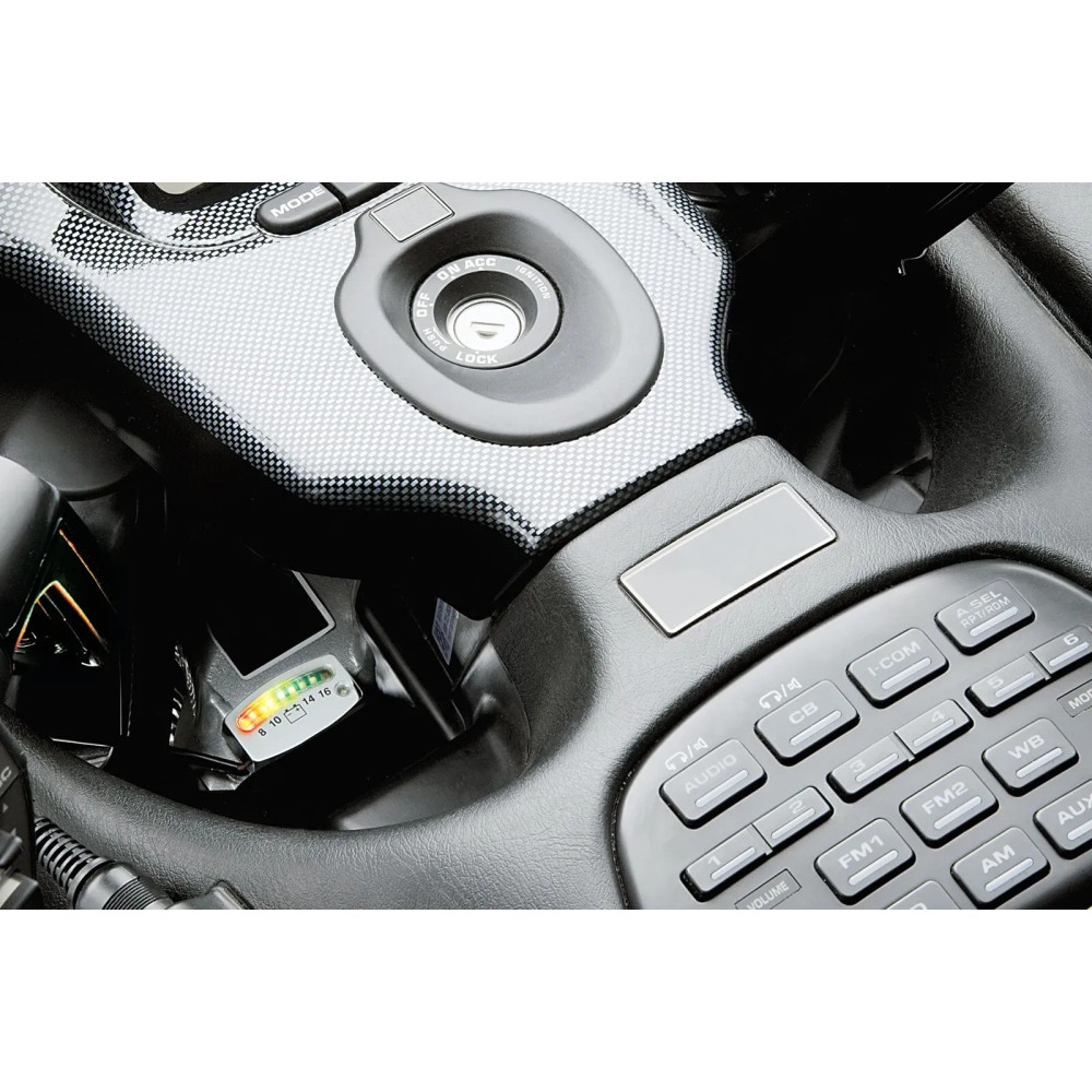 Indicador LED de batería — 2 in × 3/4 in × 3/16 in, cromado