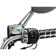 Indicador LED de batería — 2 in × 3/4 in × 3/16 in, cromado