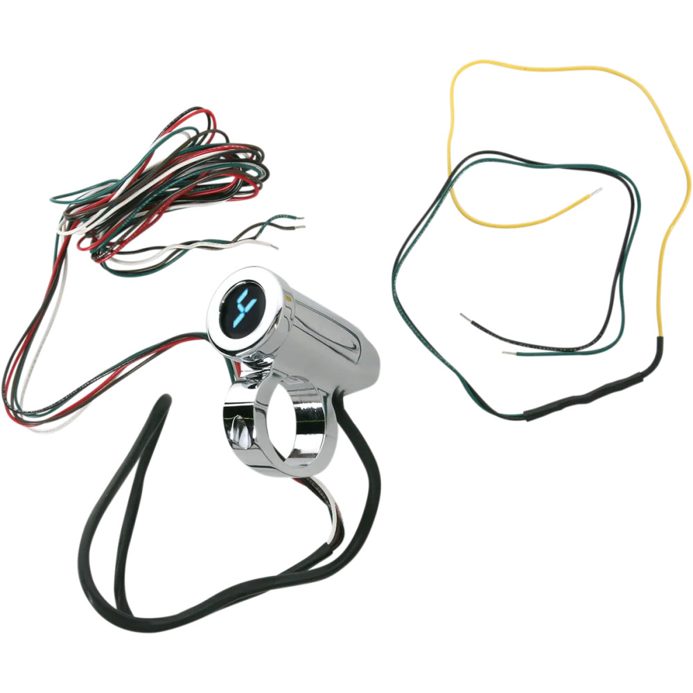 Indicador de marchas con programación automática — 31,75 mm (1-1/4") manillar, serie PGR-1000, lectura azul