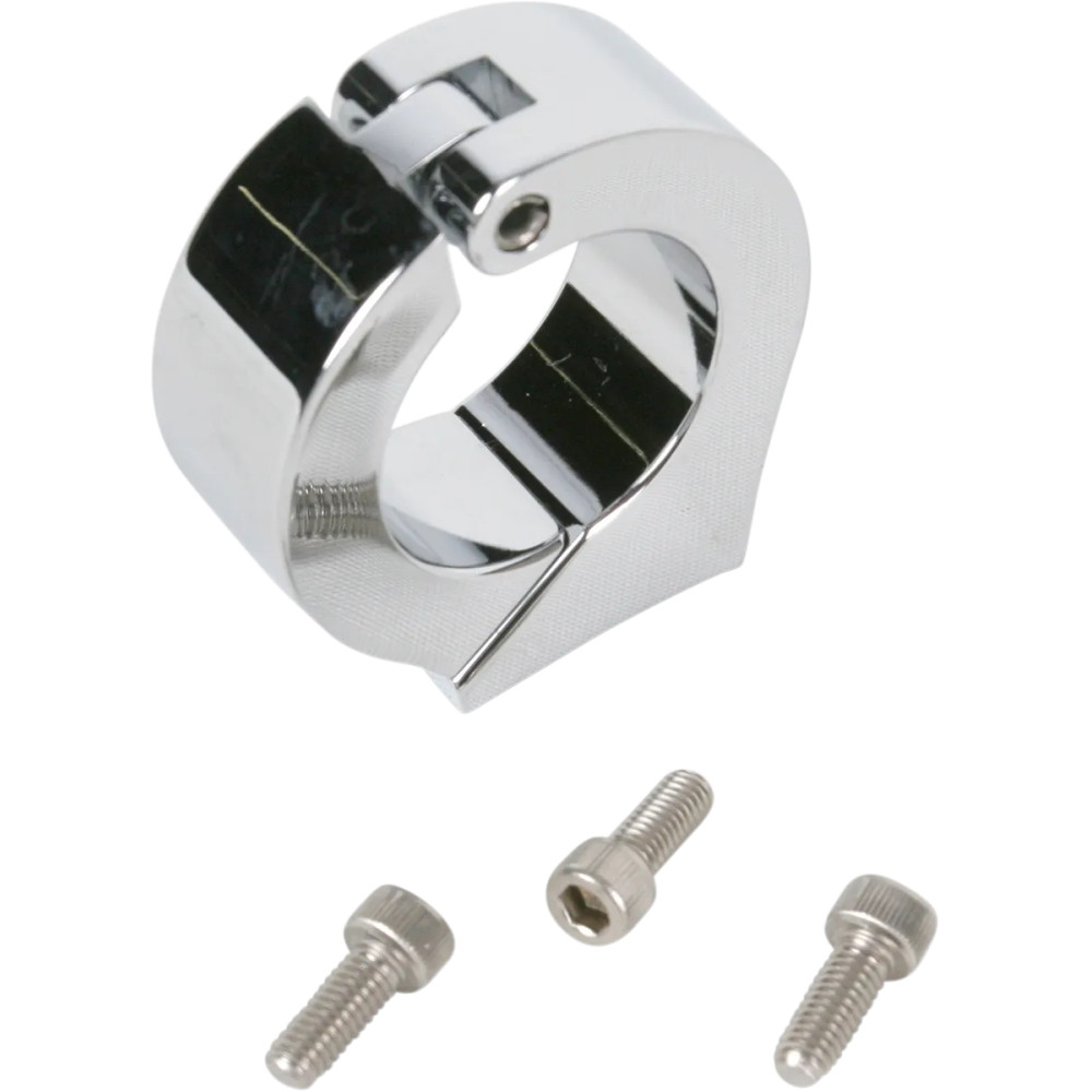 Handlebar Gauge Clamp — 85.7 mm (3-3/8"), fits 31.75 mm (1-1/4") handlebars, Chrome