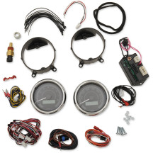 MVX-8K Series Analog/Digital Gauge Kit — Two-gauge kit, black face, chrome housing