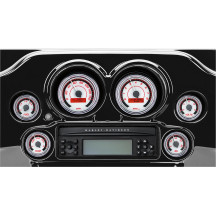 MVX-8K Series Analog/Digital Gauge Kit — Two-gauge kit, black face, chrome housing