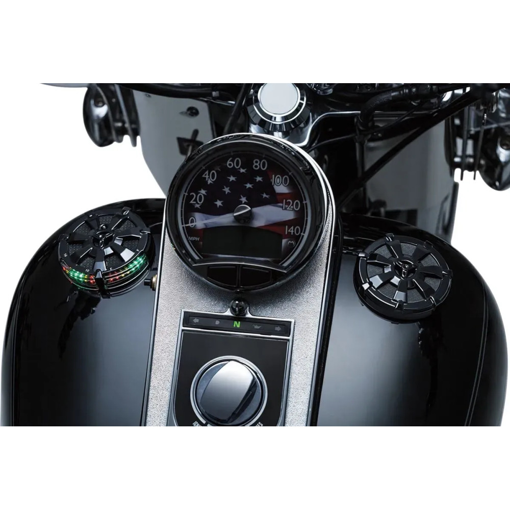 Alley Cat LED Fuel and Battery Gauge — 3" diameter, gloss black