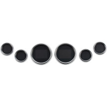 Six-Gauge MLX Series Kit — Black face, Chrome housing, Set of 6