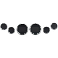 Six-Gauge MLX Series Kit — Black face, Chrome housing, Set of 6