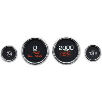 Kit de cuatro indicadores MLX — cara negra, carcasa cromada