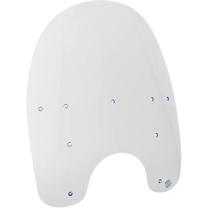 Parabrisas de plástico de repuesto — 43 cm (17") alto, 49.5 cm (19-1/2") ancho, 19.5 cm (7-3/4") corte de faro, Transparente