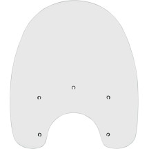 Parabrisas de plástico de repuesto — 48.5 cm (19") alto, 58.5 cm (23") ancho, 22 cm (8-3/4") corte de faro