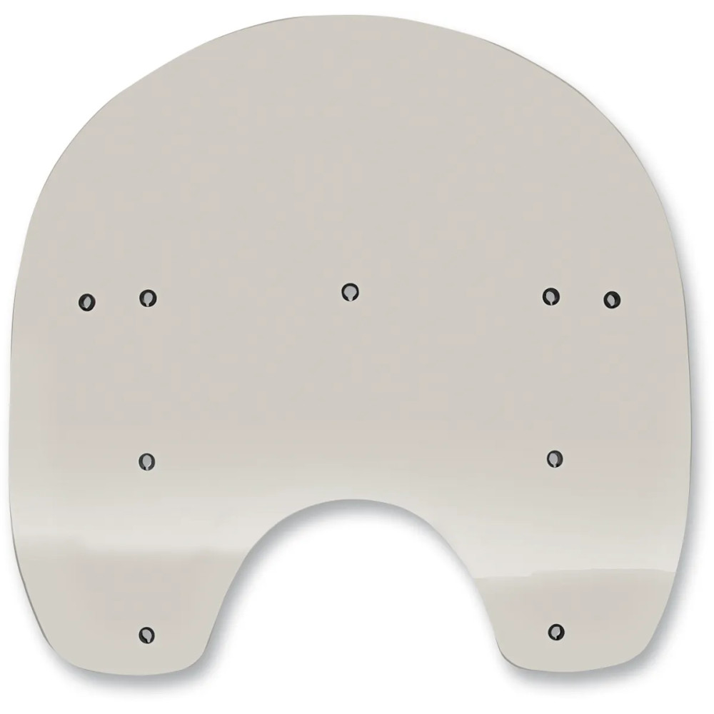 Parabrisas de plástico de repuesto — Altura 38 cm (15"), Ancho 54,5 cm (21-1/2"), Diámetro recorte faro 19,5 cm (7-3/4"), Solar