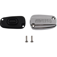Rear Master Cylinder Cover — Blue, Chrome