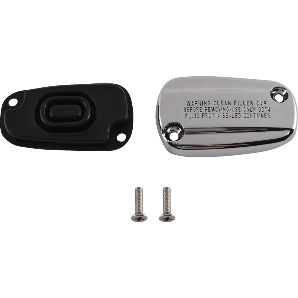 Rear Master Cylinder Cover — Blue, Chrome