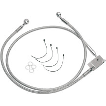 Extended Length Stainless Steel Brake Line Kit — 90 cm (35-1/2"), Oversize +5.1 cm (2"), rear mount