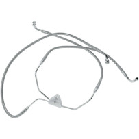 Stainless Steel Brake Line Kit — 16 in, 26-7/8 in, front lower upper, silver clear-coated