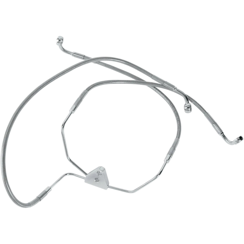 Stainless Steel Brake Line Kit — 16 in, 26-7/8 in, front lower upper, silver clear-coated