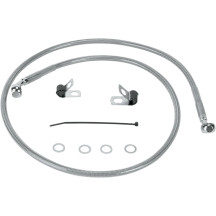 Stainless Steel Brake Line Kit — 106 cm (41-3/4"), front upper, silver, clear-coated