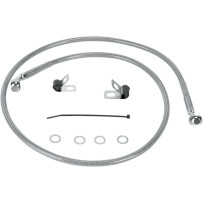 Stainless Steel Brake Line Kit — 106 cm (41-3/4"), front upper, silver, clear-coated