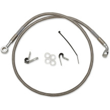 Stainless Steel Brake Line Kit — 38-3/8 in, Front Upper