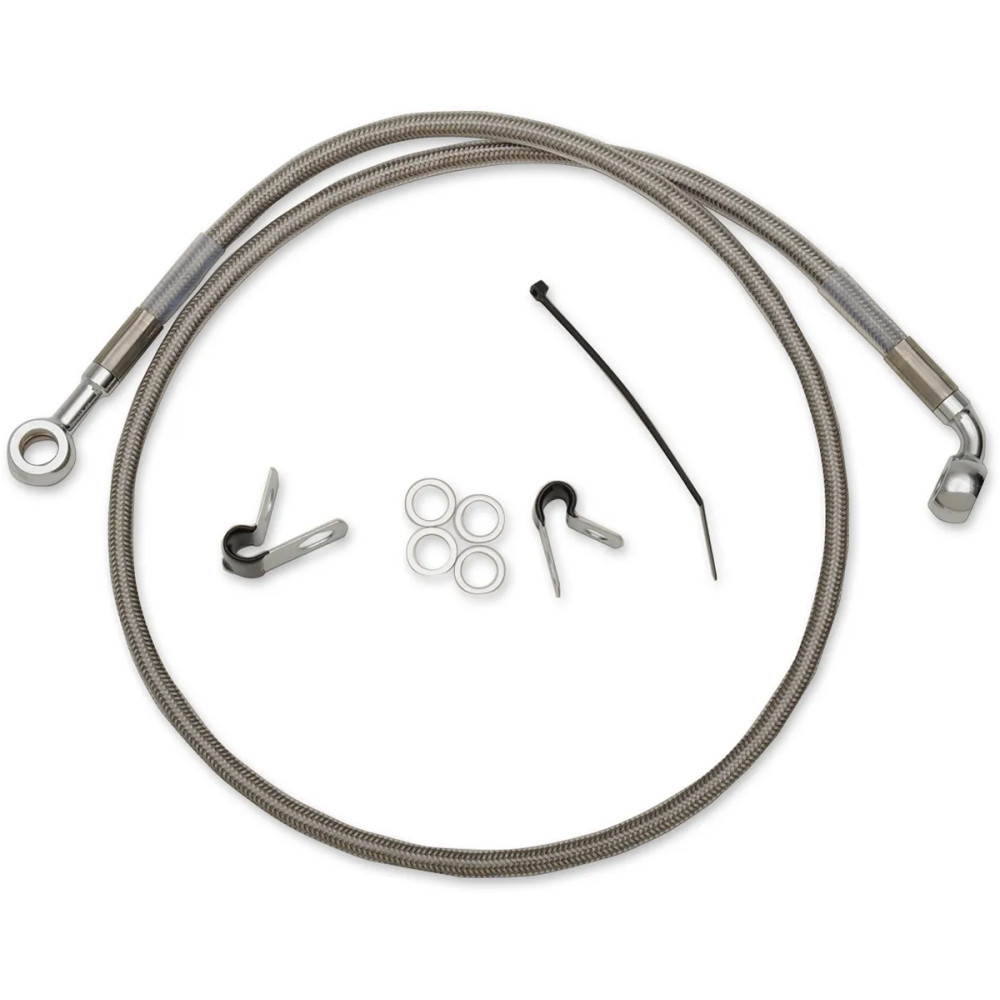 Stainless Steel Brake Line Kit — 38-3/8 in, Front Upper