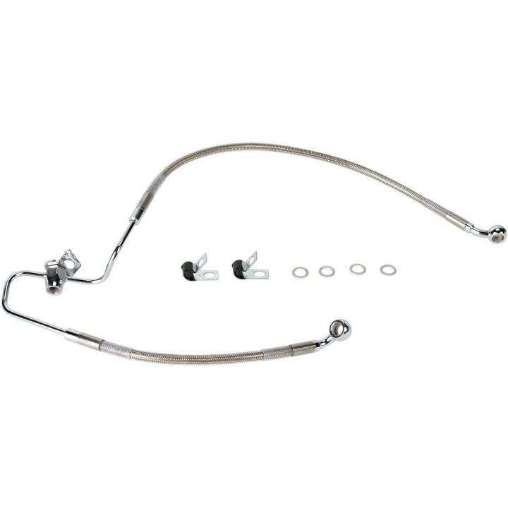 Kit de líneas de freno de acero inoxidable — 75 cm (29-5/8"), trasero, plateado