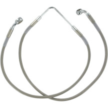 Stainless Steel Brake Line Kit — 124.5 cm (49"), front upper, silver clear-coated
