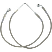 Stainless Steel Brake Line Kit — 124.5 cm (49"), front upper, silver clear-coated