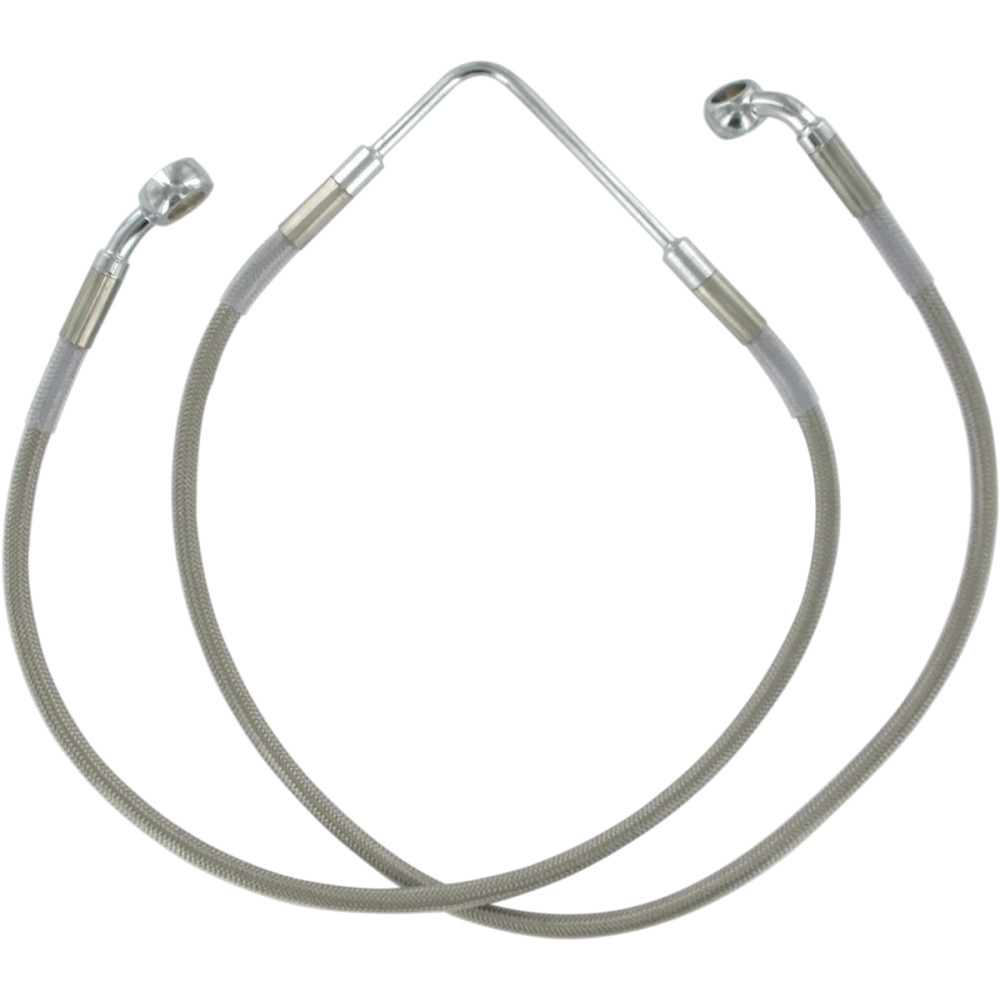 Stainless Steel Brake Line Kit — 124.5 cm (49"), front upper, silver clear-coated