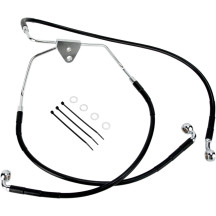 Stainless Steel Brake Line Kit — 39 cm, 58.5 cm, without ABS, Black