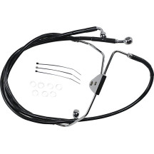 Extended Length Black Vinyl Brake Line Kit — Oversize +20.3 cm (8"), 39 cm / 78.5 cm, front, without ABS