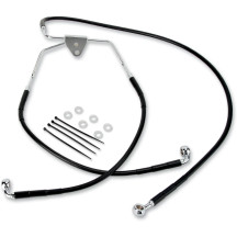 Extended Length Black Vinyl Brake Line Kit — 39 cm, 84 cm, Oversize +25.4 cm, Front