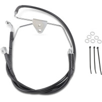 Extended Length Black Vinyl Brake Line Kit — Oversize +8", 16", 34-7/8", Front