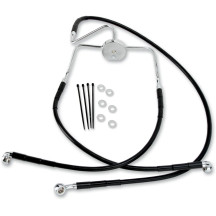 Stainless Steel Brake Line Kit — 16", 25-1/2", front, upper/lower, Black