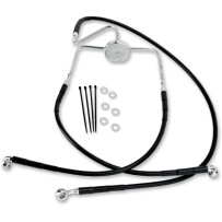 Stainless Steel Brake Line Kit — 16", 25-1/2", front, upper/lower, Black