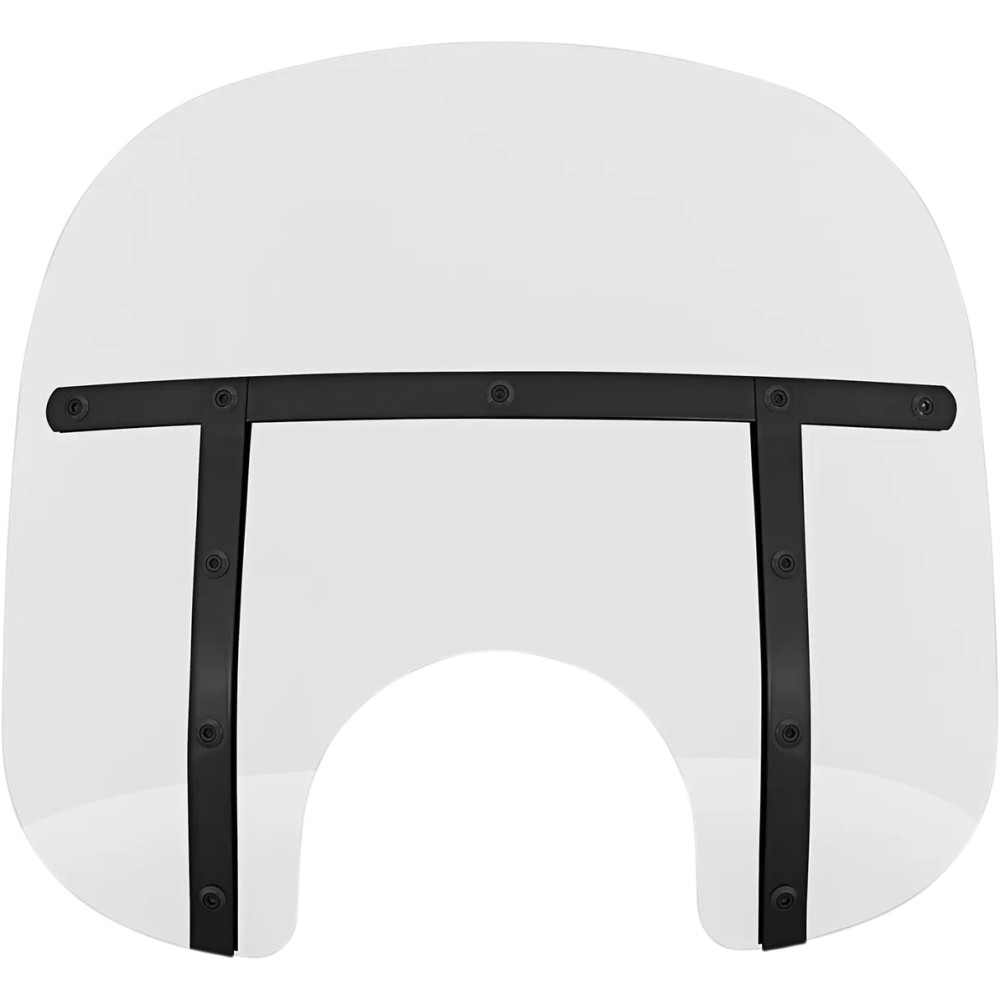 Memphis Fats Windshield — 33 cm (13"), 18 cm (7") headlight cutout, Clear